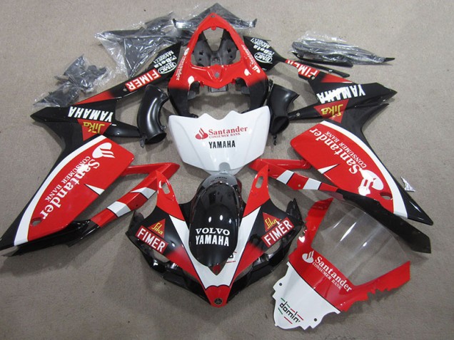 2007-2008 Noir Rouge Blanc Santander Yamaha YZF R1 Carénage Moto 2007-2008 Noir Rouge Blanc Santander Yamaha YZF R1 Carénage Moto