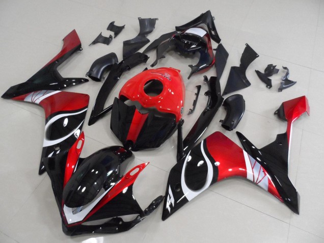 2007-2008 Noir Rouge Brillant Yamaha YZF R1 Carénage Moto 2007-2008 Noir Rouge Brillant Yamaha YZF R1 Carénage Moto