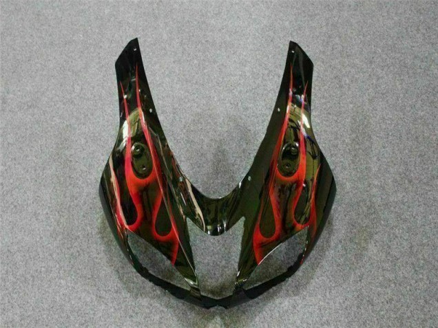 2007-2008 Noir Rouge Flamme Kawasaki ZX6R Carénage Moto 2007-2008 Noir Rouge Flamme Kawasaki ZX6R Carénage Moto