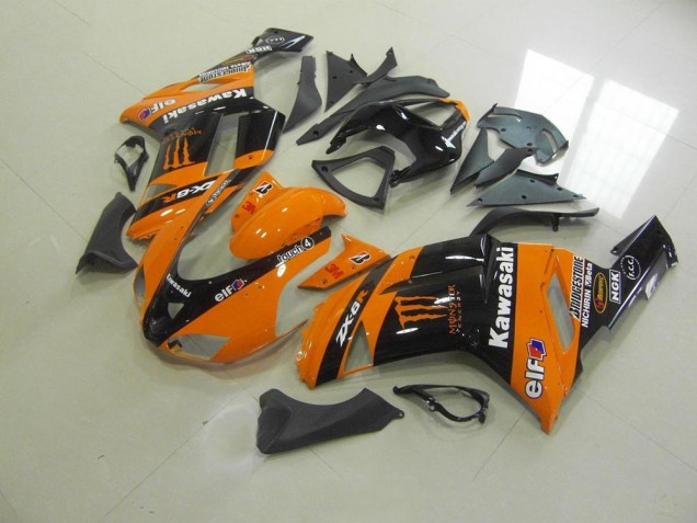 2007-2008 Orange Monster Kawasaki ZX6R Carénage Moto 2007-2008 Orange Monster Kawasaki ZX6R Carénage Moto