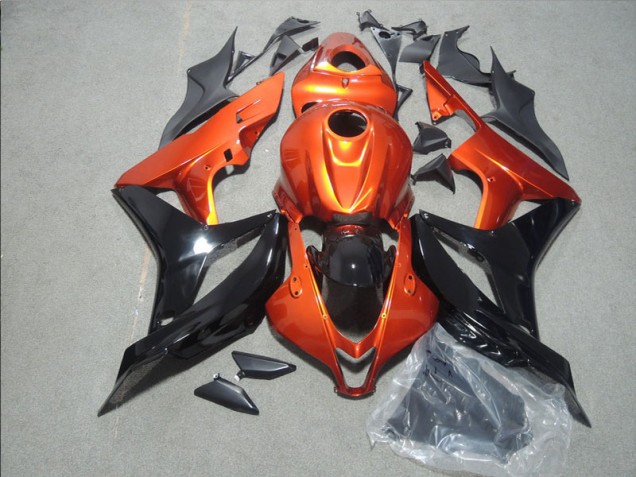 2007-2008 Orange Noir Honda CBR600RR Carénage Moto 2007-2008 Orange Noir Honda CBR600RR Carénage Moto