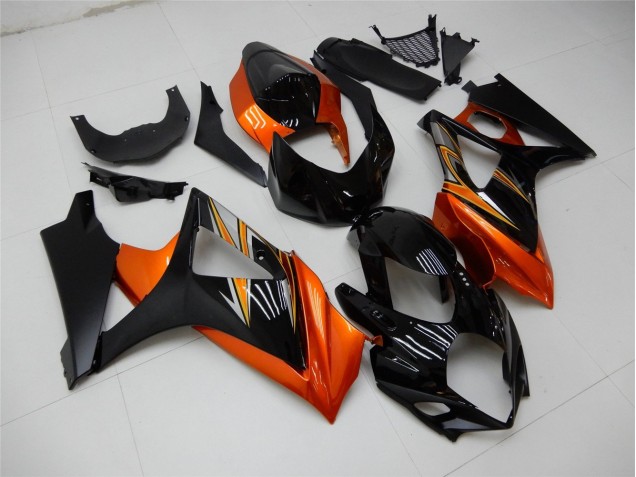 2007-2008 Orange Noir Suzuki GSXR 1000 Carénage Moto 2007-2008 Orange Noir Suzuki GSXR 1000 Carénage Moto