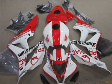 2007-2008 Rouge Blanc Honda CBR600RR Carénages Moto