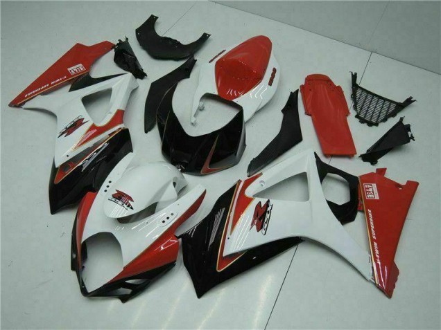 2007-2008 Rouge Blanc Suzuki GSXR 1000 Carénages Moto 2007-2008 Rouge Blanc Suzuki GSXR 1000 Carénages Moto