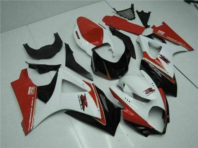 2007-2008 Rouge Blanc Suzuki GSXR 1000 Carénages Moto 2007-2008 Rouge Blanc Suzuki GSXR 1000 Carénages Moto