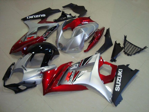2007-2008 Rouge Noir Argent Suzuki GSXR 1000 Carénage Moto