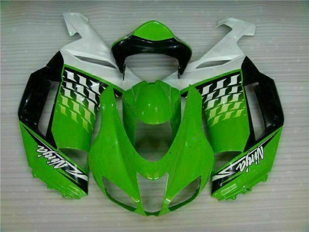 2007-2008 Vert Blanc Ninja Kawasaki ZX6R Carénage Moto 2007-2008 Vert Blanc Ninja Kawasaki ZX6R Carénage Moto