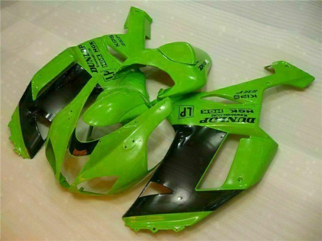 2007-2008 Vert Noir Dunlop Kawasaki ZX6R Carénage Moto 2007-2008 Vert Noir Dunlop Kawasaki ZX6R Carénage Moto