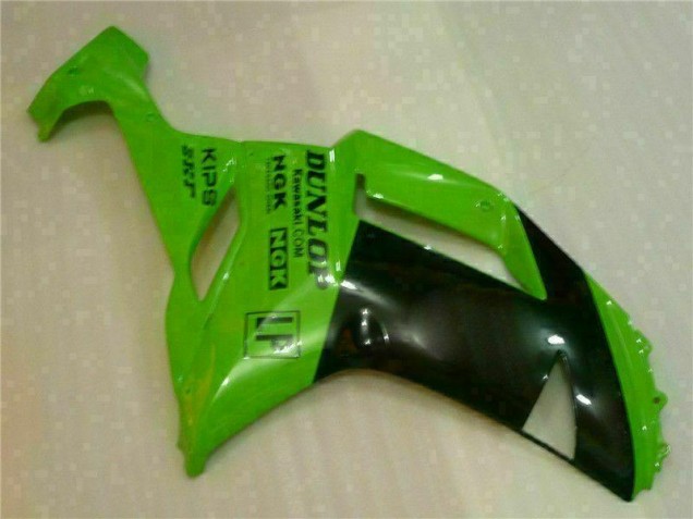 2007-2008 Vert Noir Dunlop Kawasaki ZX6R Carénage Moto 2007-2008 Vert Noir Dunlop Kawasaki ZX6R Carénage Moto