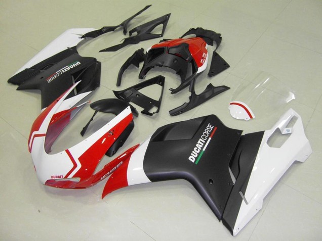 2007-2014 Noir Mat Blanc Rouge Ducati 848 1098 1198 Carénage Moto 2007-2014 Noir Mat Blanc Rouge Ducati 848 1098 1198 Carénage Moto