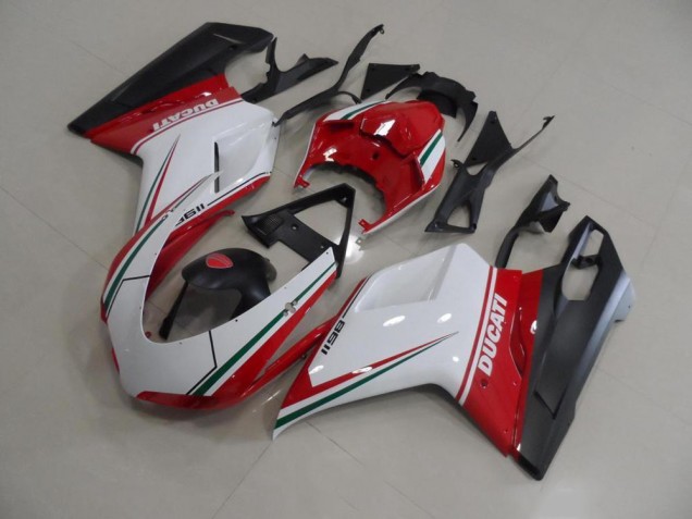 2007-2014 Rouge Blanc Ducati 848 1098 1198 Carrosserie Moto 2007-2014 Rouge Blanc Ducati 848 1098 1198 Carrosserie Moto