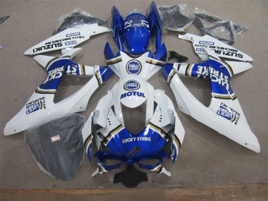 2008-2010 Blanc Lucky Strike Bleu Motul Suzuki GSXR 600 Carénage Moto