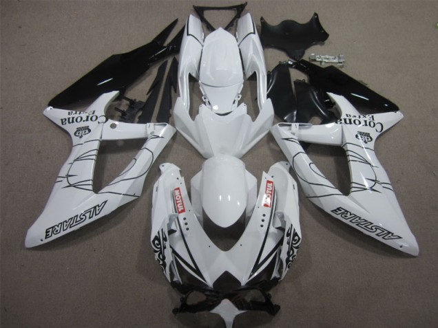 2008-2010 Blanc Noir Corona Extra Motul Suzuki GSXR 600 Carénage Moto 2008-2010 Blanc Noir Corona Extra Motul Suzuki GSXR 600 Carénage Moto