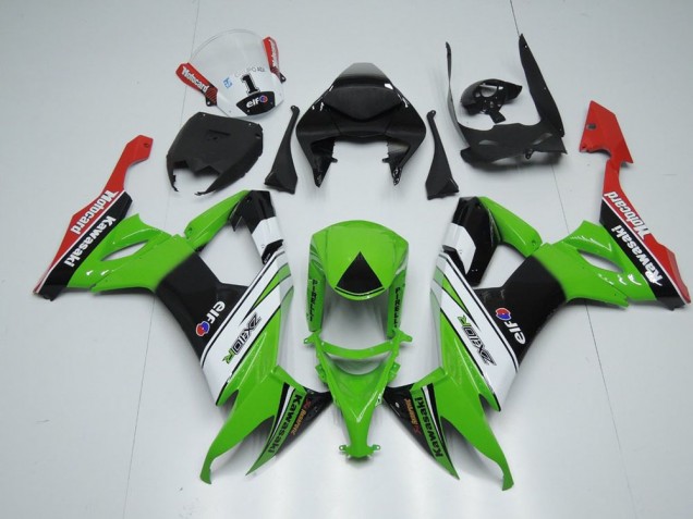 2008-2010 Blanc Noir et Vert Kawasaki ZX10R Carénage Moto 2008-2010 Blanc Noir et Vert Kawasaki ZX10R Carénage Moto
