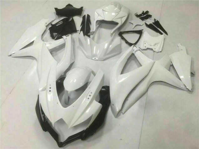2008-2010 Blanc Suzuki GSXR 600/750 Carrosserie Moto