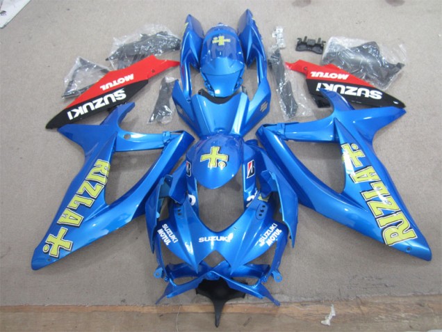 2008-2010 Bleu Jaune Rizla Blanc Motul Suzuki GSXR 600 Carénage Moto 2008-2010 Bleu Jaune Rizla Blanc Motul Suzuki GSXR 600 Carénage Moto