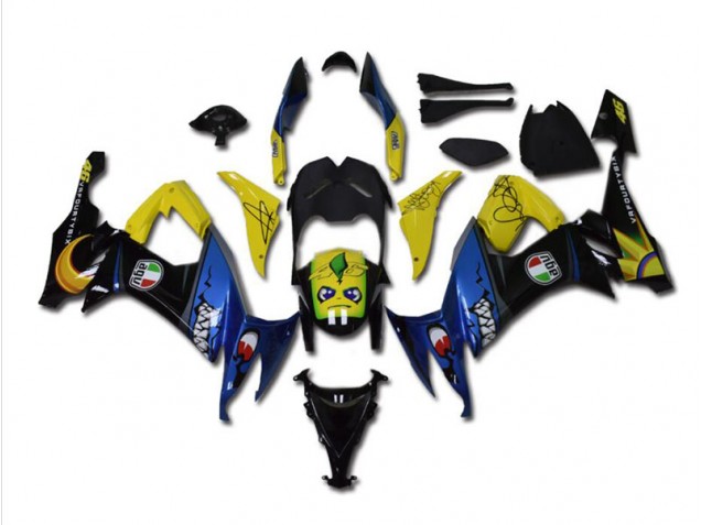 2008-2010 Bleu Requin Kawasaki ZX10R Carénage Moto 2008-2010 Bleu Requin Kawasaki ZX10R Carénage Moto