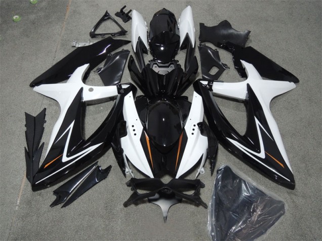 2008-2010 Noir Blanc Suzuki GSXR 600 Carénage Moto 2008-2010 Noir Blanc Suzuki GSXR 600 Carénage Moto