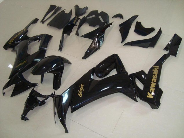 2008-2010 Noir Brillant avec Or Décalque Kawasaki ZX10R Carénage Moto