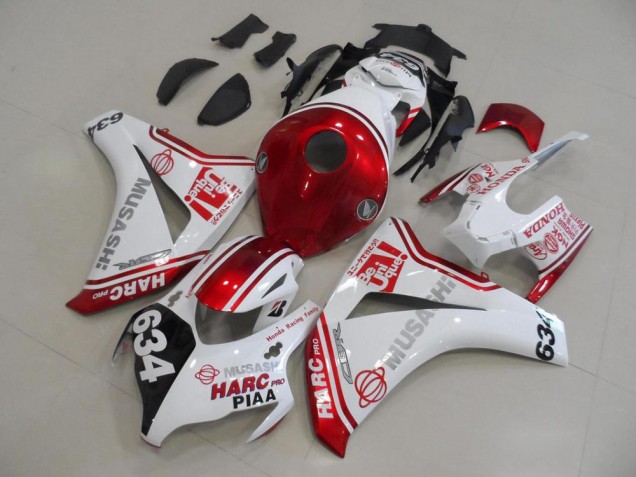 2008-2011 Blanc Rouge HARC Pro PIAA 634 Honda CBR1000RR Carénages Moto 2008-2011 Blanc Rouge HARC Pro PIAA 634 Honda CBR1000RR Carénages Moto