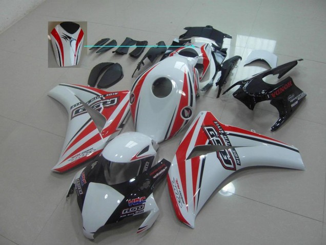 2008-2011 Blanc Rouge Rsd Honda CBR1000RR Carénage Moto 2008-2011 Blanc Rouge Rsd Honda CBR1000RR Carénage Moto