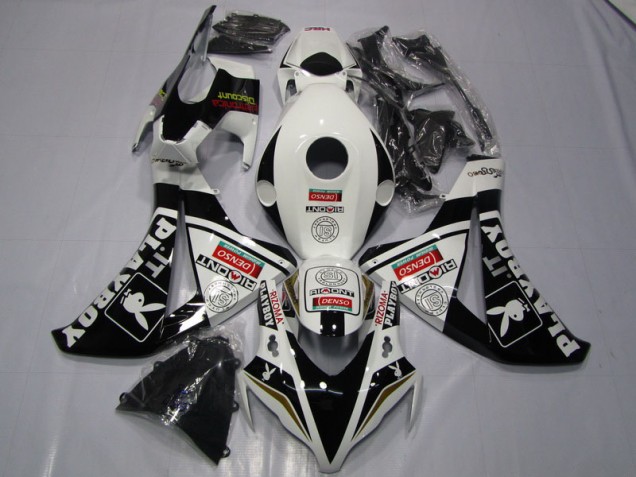 2008-2011 Noir Blanc Denso Playboy Honda CBR1000RR Carénage Moto 2008-2011 Noir Blanc Denso Playboy Honda CBR1000RR Carénage Moto