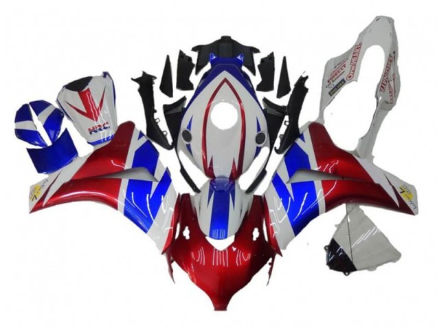 2008-2011 Rouge Bleu Blanc Honda CBR1000RR Carénage Moto