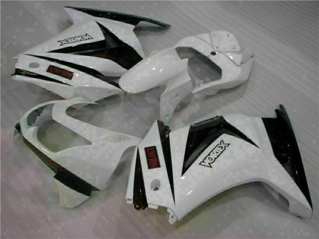 2008-2012 Blanc Noir Kawasaki EX250 Carénage Moto 2008-2012 Blanc Noir Kawasaki EX250 Carénage Moto