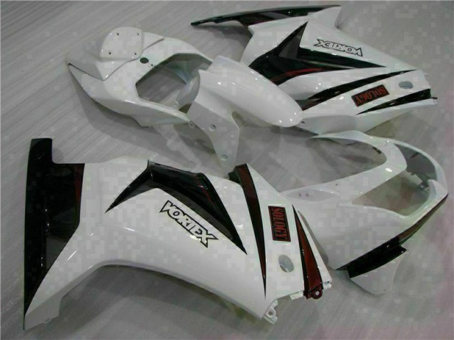 2008-2012 Blanc Noir Kawasaki EX250 Carénage Moto 2008-2012 Blanc Noir Kawasaki EX250 Carénage Moto