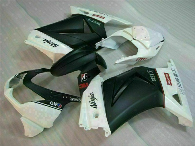 2008-2012 Blanc Noir Ninja 3M Kawasaki EX250 Carénage Moto 2008-2012 Blanc Noir Ninja 3M Kawasaki EX250 Carénage Moto