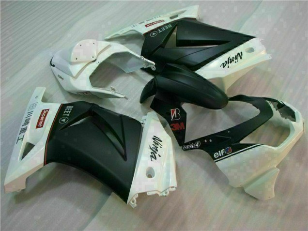 2008-2012 Blanc Noir Ninja 3M Kawasaki EX250 Carénage Moto 2008-2012 Blanc Noir Ninja 3M Kawasaki EX250 Carénage Moto