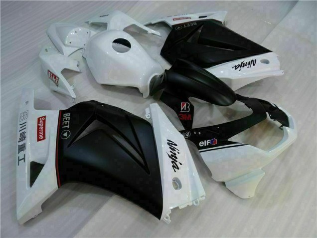 2008-2012 Blanc Noir Ninja Kawasaki EX250 Carénage Moto 2008-2012 Blanc Noir Ninja Kawasaki EX250 Carénage Moto