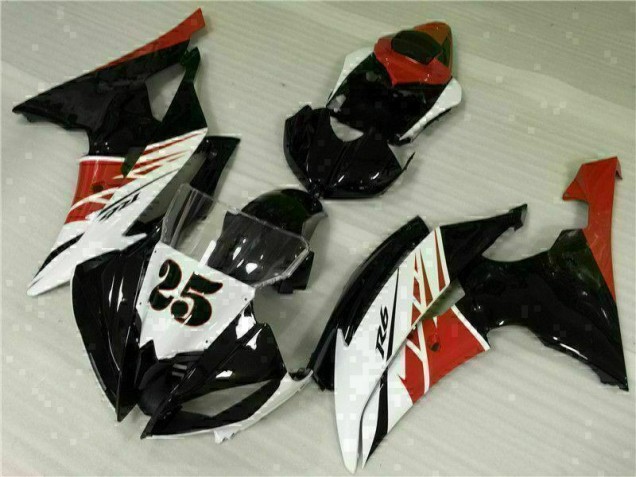 2008-2016 Blanc Noir Yamaha YZF R6 Kit Carénages Motos 2008-2016 Blanc Noir Yamaha YZF R6 Kit Carénages Motos