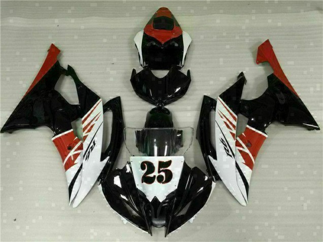 2008-2016 Blanc Noir Yamaha YZF R6 Kit Carénages Motos 2008-2016 Blanc Noir Yamaha YZF R6 Kit Carénages Motos
