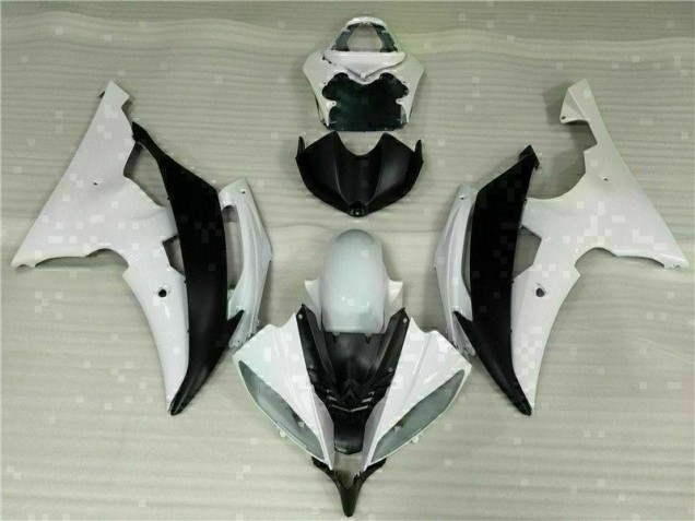 2008-2016 Blanc Noir Yamaha YZF R6 Kit Carénages Motos & Plastique 2008-2016 Blanc Noir Yamaha YZF R6 Kit Carénages Motos & Plastique