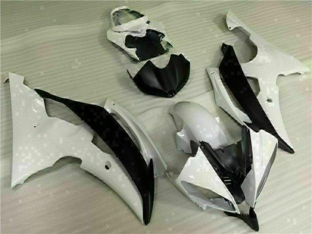 2008-2016 Blanc Noir Yamaha YZF R6 Kit Carénages Motos & Plastique 2008-2016 Blanc Noir Yamaha YZF R6 Kit Carénages Motos & Plastique