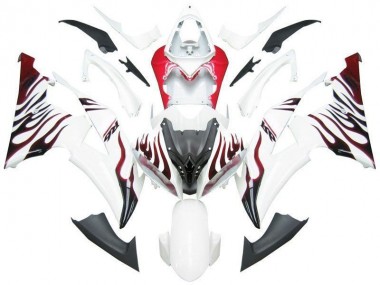 2008-2016 Blanc Rouge Flamme R6 Yamaha YZF R6 Carénage Moto
