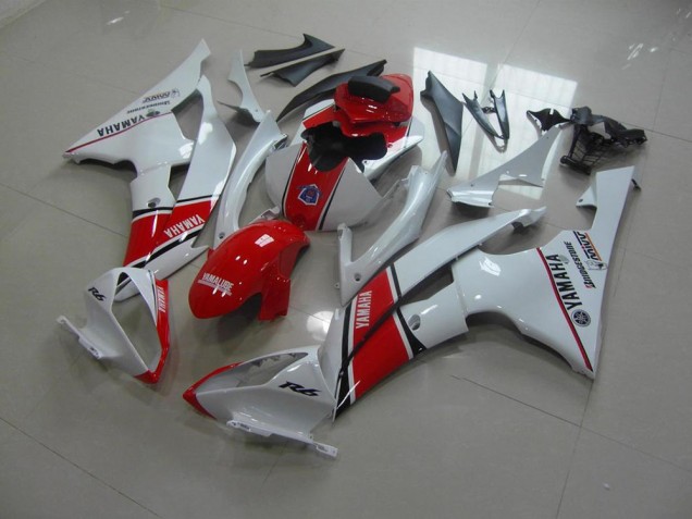2008-2016 Blanc Rouge Style OEM Yamaha YZF R6 Carénage Moto 2008-2016 Blanc Rouge Style OEM Yamaha YZF R6 Carénage Moto