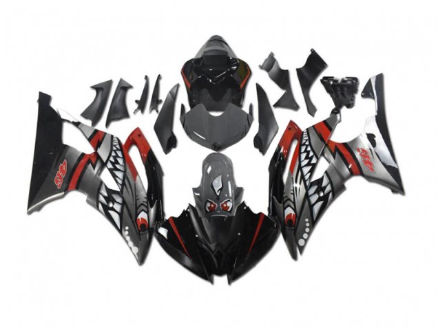 2008-2016 Gris Rouge Requin Yamaha YZF R6 Carénage Moto 2008-2016 Gris Rouge Requin Yamaha YZF R6 Carénage Moto
