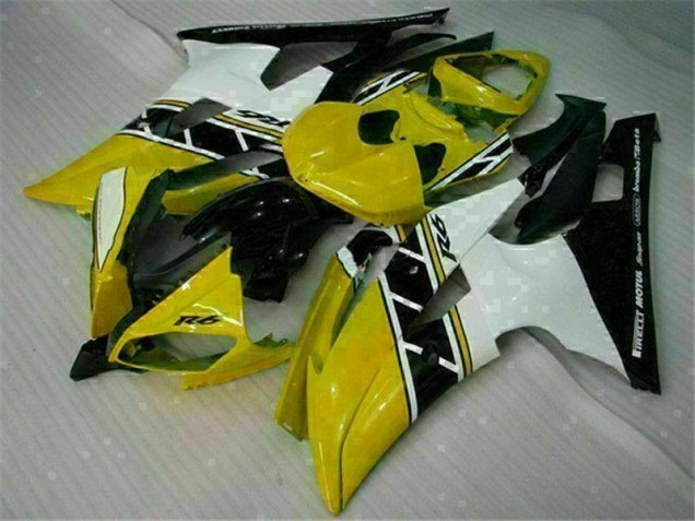 2008-2016 Jaune Blanc Yamaha YZF R6 Carénage Moto 2008-2016 Jaune Blanc Yamaha YZF R6 Carénage Moto