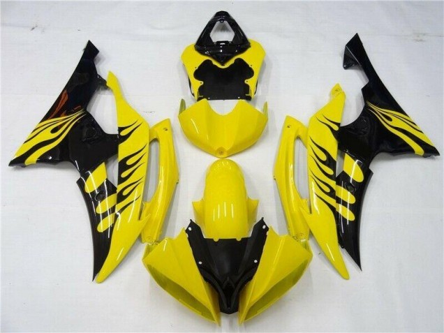 2008-2016 Jaune Noir Yamaha YZF R6 Carénage Moto 2008-2016 Jaune Noir Yamaha YZF R6 Carénage Moto