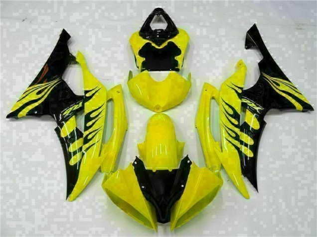 2008-2016 Jaune Noir Yamaha YZF R6 Carénages Moto 2008-2016 Jaune Noir Yamaha YZF R6 Carénages Moto
