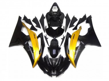 2008-2016 Noir Or Yamaha YZF R6 Carénage Moto