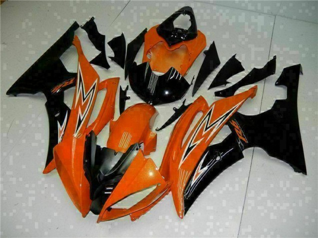 2008-2016 Orange Noir Yamaha YZF R6 Carénage Moto 2008-2016 Orange Noir Yamaha YZF R6 Carénage Moto