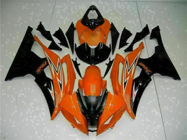 2008-2016 Orange Noir Yamaha YZF R6 Carénage Moto 2008-2016 Orange Noir Yamaha YZF R6 Carénage Moto