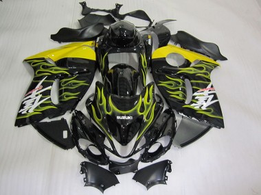 2008-2019 Noir Jaune Flamme Suzuki GSXR 1300 Hayabusa Carénage Moto