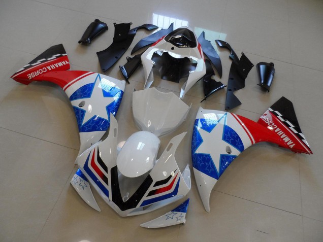 2009-2011 Blanc Noir Ducati Star Yamaha YZF R1 Carénage Moto 2009-2011 Blanc Noir Ducati Star Yamaha YZF R1 Carénage Moto