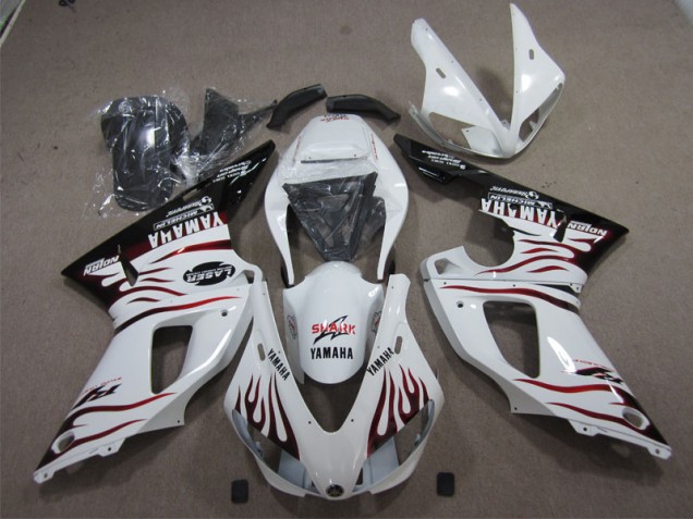 2009-2011 Blanc Noir Rouge Requin Yamaha YZF R1 Carénage Moto 2009-2011 Blanc Noir Rouge Requin Yamaha YZF R1 Carénage Moto