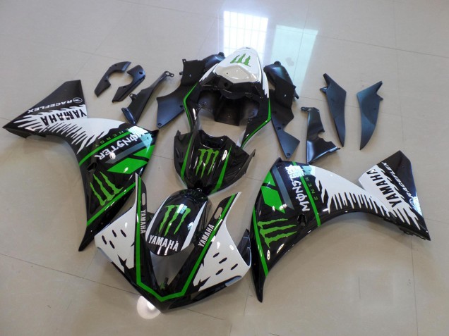 2009-2011 Blanc Vert Big Monster Yamaha YZF R1 Carénage Moto