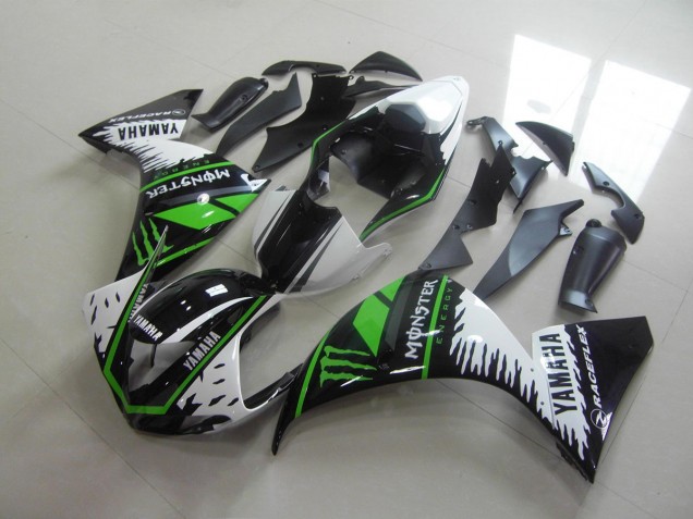 2009-2011 Blanc Vert Monster Yamaha YZF R1 Carénage Moto 2009-2011 Blanc Vert Monster Yamaha YZF R1 Carénage Moto